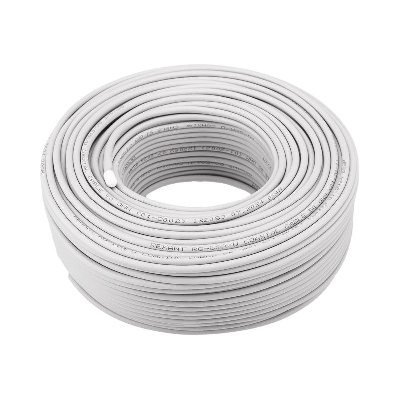 Кабель RG-58 A/U (50 Ом), Cu/Al/Cu 64 % (бухта 100 м) серый