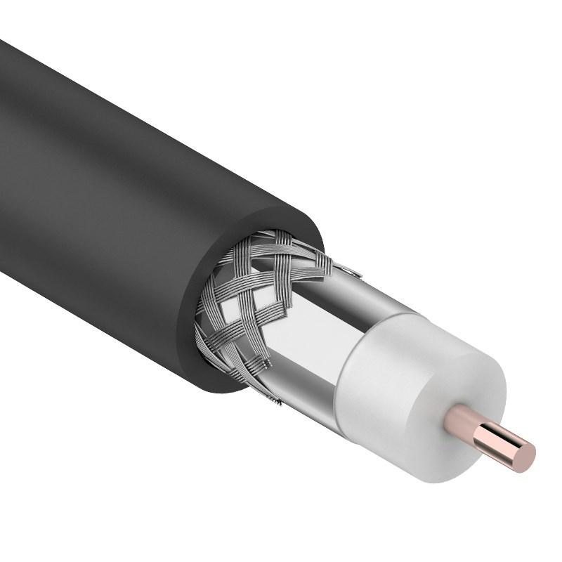 Кабель RG-11U (75 Ом), CCS/Al/Al 83 % (бухта 305 м) черный (OUTDOOR)