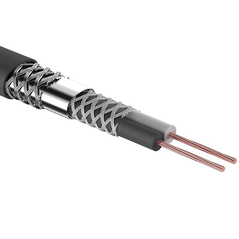 Кабель микрофонный 2х0,25 кв.мм, D 6,8 мм, черный, бухта 100 м