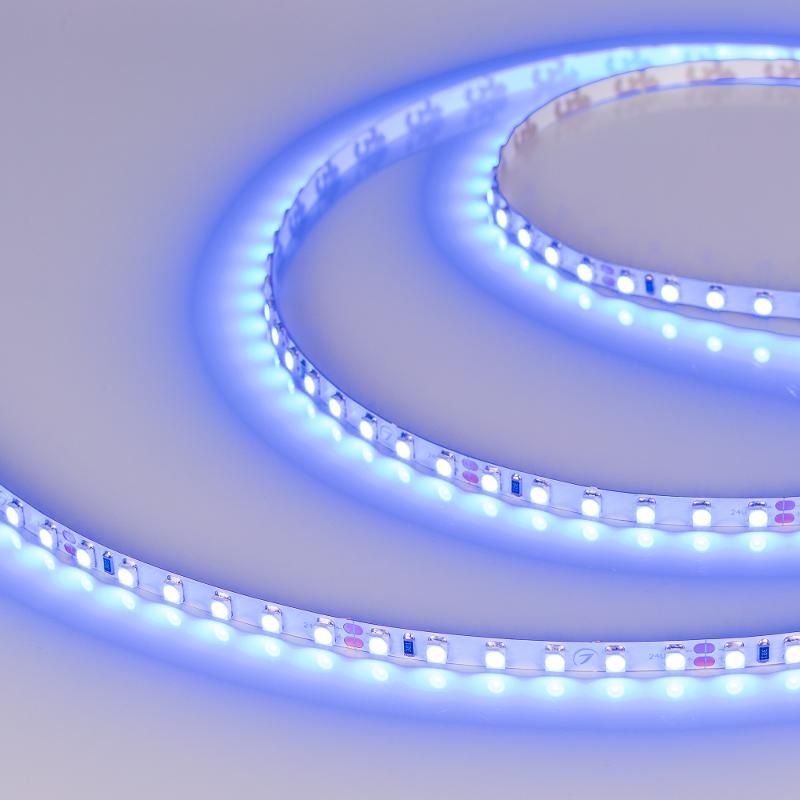 Светодиодная лента RT-A120-5mm 24V Blue (9.6 W/m, IP20, 5m) (Arlight, 9.6 Вт/м, IP20)