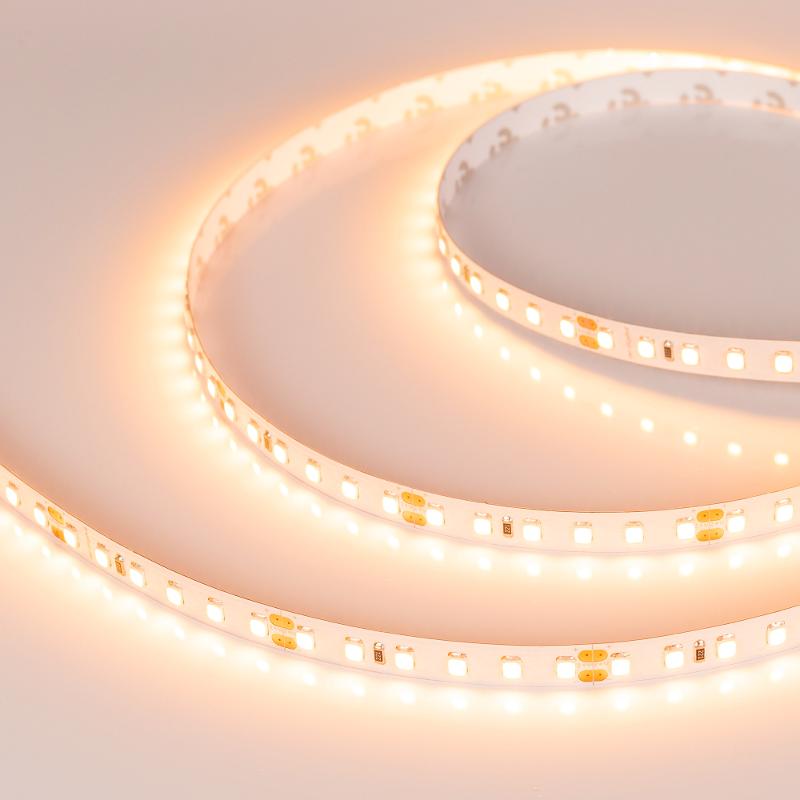 Лента светодиодная RT-A120-8mm 24V Warm2400 (9.6 W/m, IP20, 2835, 5m) (arlight, Открытый)