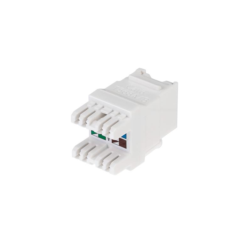 Модуль Keystone Jack RJ-45(8P8C), UTP неэкр., CAT 6, тип 180 гр, с пылезащитной шторкой, белый PRO