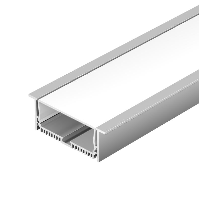 Профиль алюминиевый для светодиодной ленты с экраном SL-LINIA88-F-2500 ANOD+OPAL