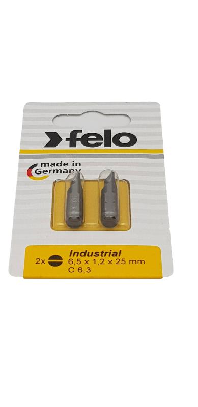 Бита Плоская шлицевая 6,5X1,2X25, серия Industrial, 2шт в блистере