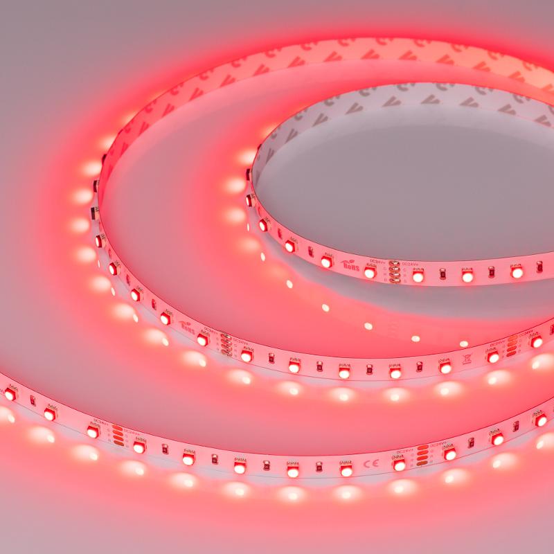 Лента светодиодная MINI-F60-10mm 24V RGB (14.4 W/m, IP20, 3535, 5m) (arlight, Открытый)