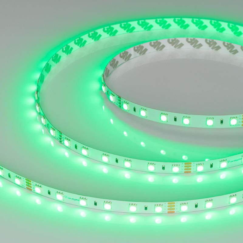 Лента светодиодная RT-B60-10mm 24V RGB (14.4 W/m, IP20, 5060, 50m) (arlight, Открытый)
