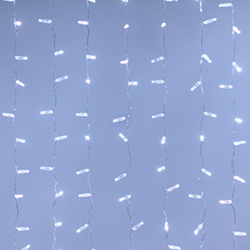 Светодиодная гирлянда ARD-CURTAIN-CLASSIC-2000x9000-CLEAR-2200LED White (230V, 120W)