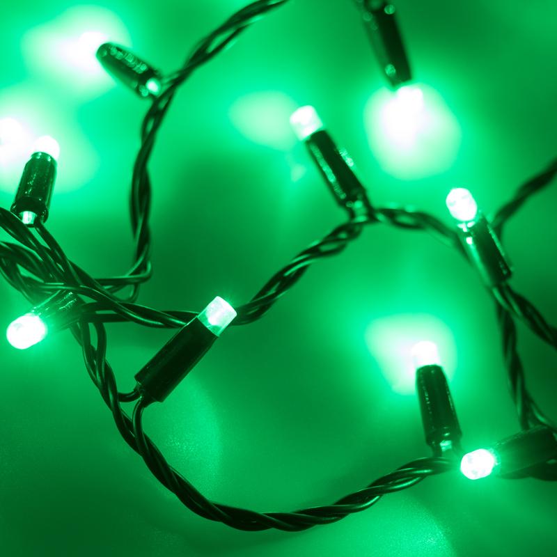 Светодиодная гирлянда ARD-STRING-CLASSIC-10000-BLACK-100LED-FLASH GREEN (230V, 7W)
