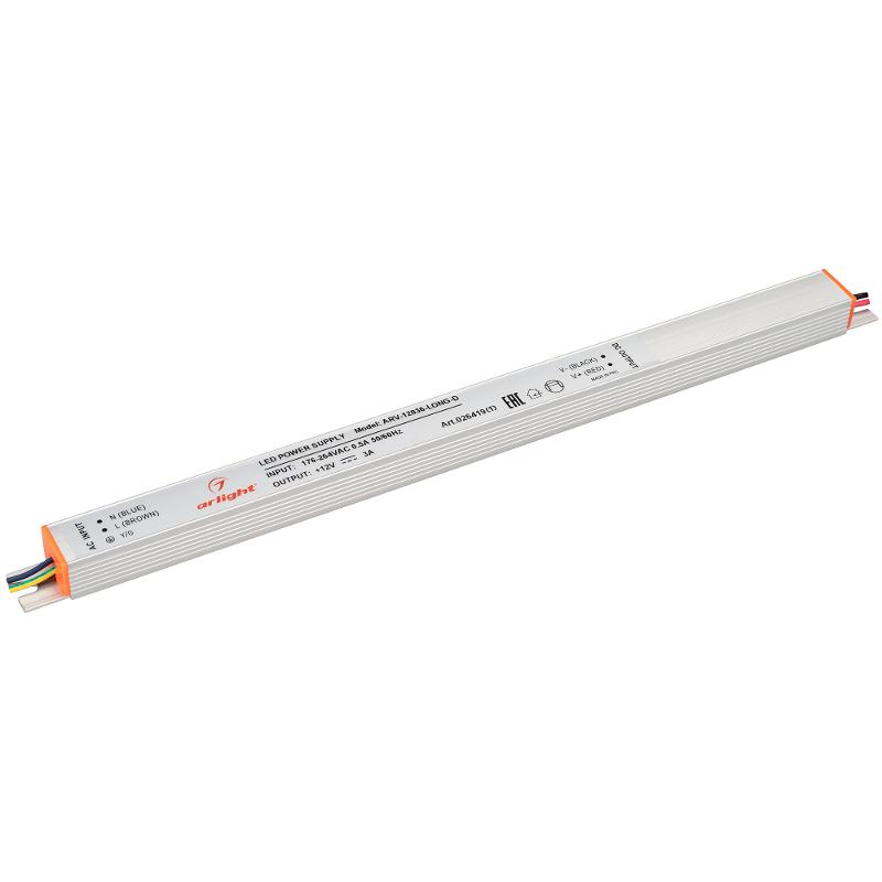 Блок питания ARV-12036-LONG-D (12V, 3A, 36W) (Arlight, IP20 Металл, 2 года)