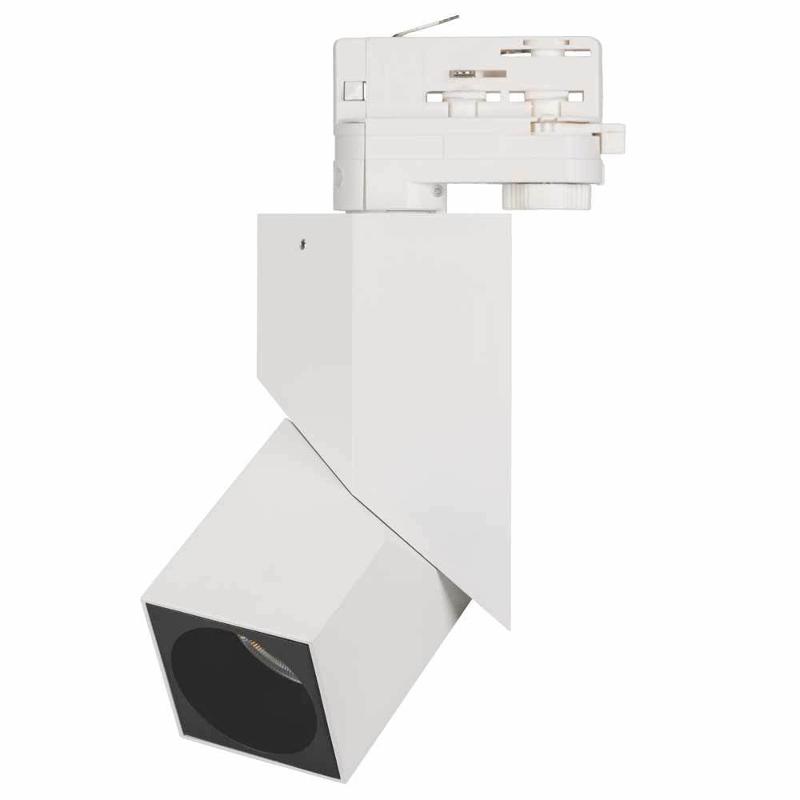 Светильник LGD-TWIST-TRACK-4TR-S60x60-12W Warm3000 (WH-BK, 30 deg)