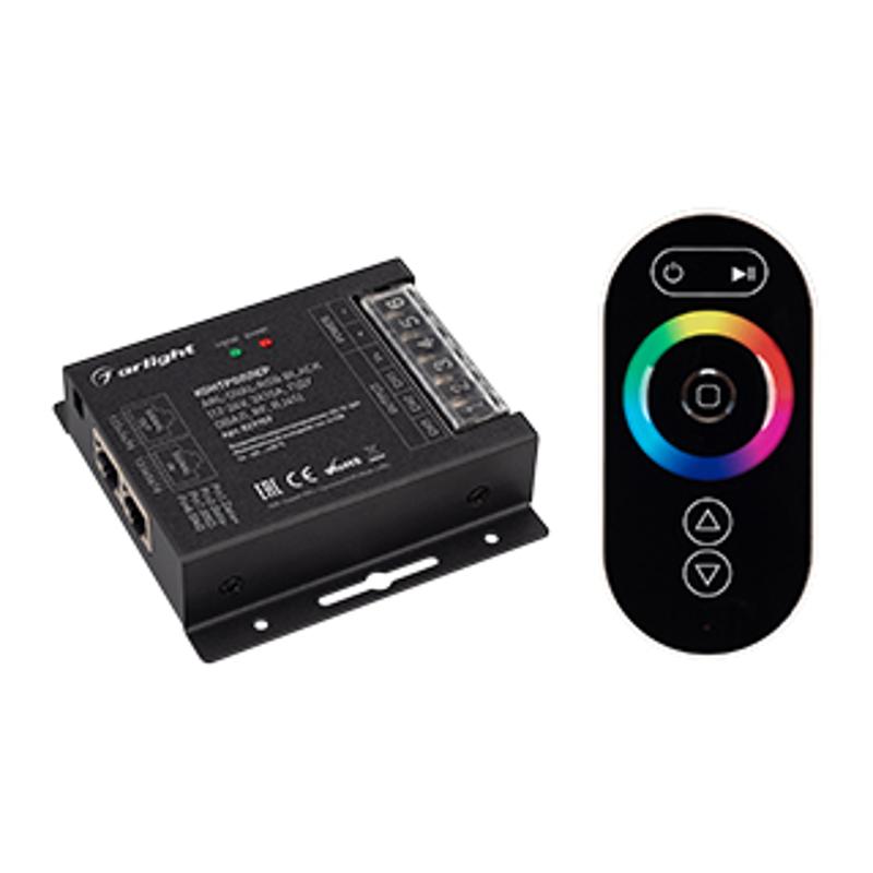 Контроллер ARL-OVAL-RGB Black (12-24V, 3x10A, ПДУ Овал, RF, RJ45)