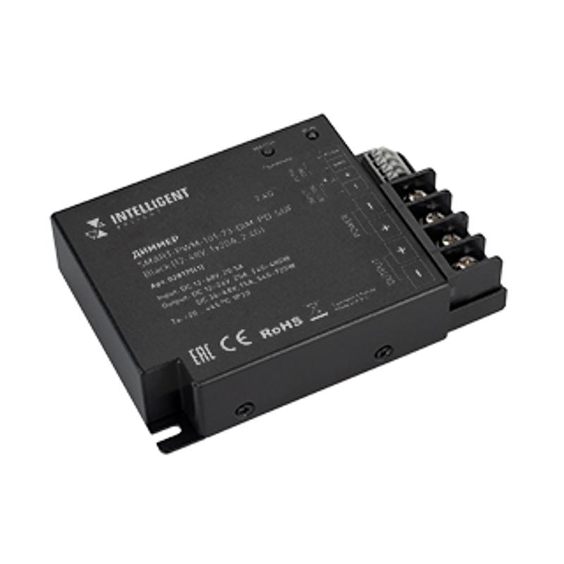NTELLIGENT ARLIGHT Диммер SMART-PWM-101-73-DIM-PD-SUF Black (12-48V, 1x20A, 2.4G) (IARL, IP20 Металл, 5 лет)
