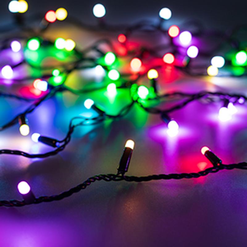 Светодиодная гирлянда ARD-STRING-CLASSIC-20000-BLACK-200LED-MILK-SYNC RGB (230V, 13W) (Ardecoled, IP65)