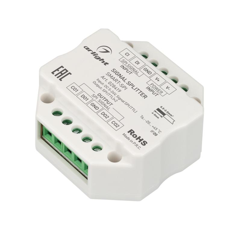 Усилитель SMART-SPI (12-24V, 2 output) (arlight, IP20 Пластик, 5 лет)