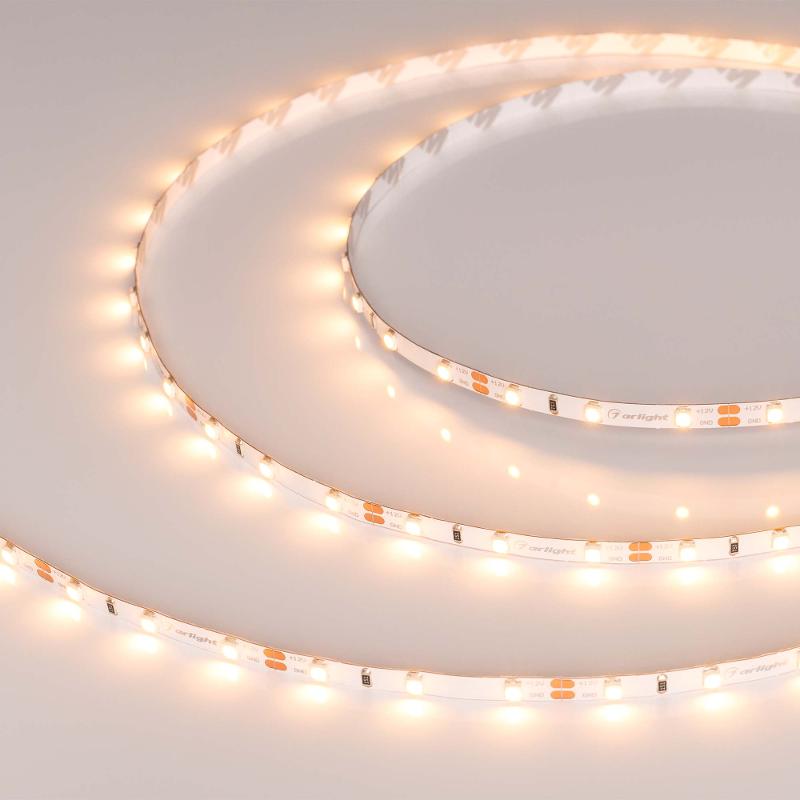 Лента светодиодная RT-A60-5mm 12V Warm2400 (4.8 W/m, IP20, 2835, 5m) (arlight, узкая)