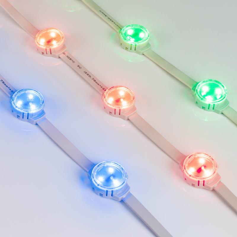 Модуль управляемый SOLEX-DMX-3535-3-12V RGB 120deg (D30x16mm, 0.75W, IP67)