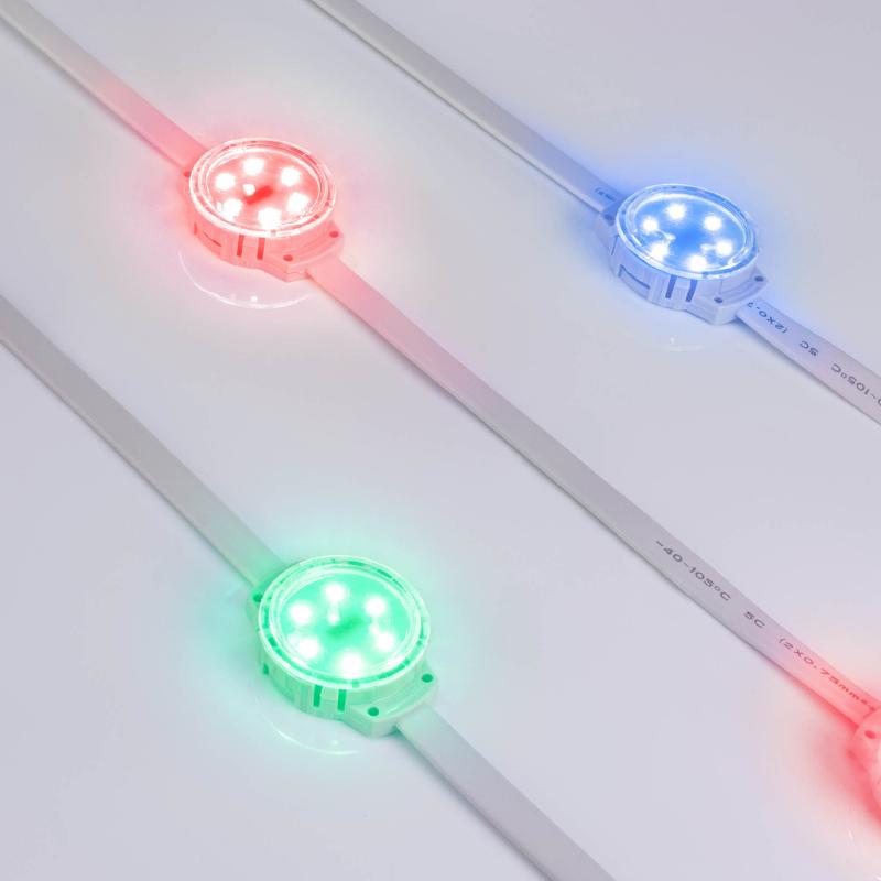 Модуль управляемый SOLEX-DMX-3535-6-24V RGB 120deg (D40x16mm, 1.5W, IP67)