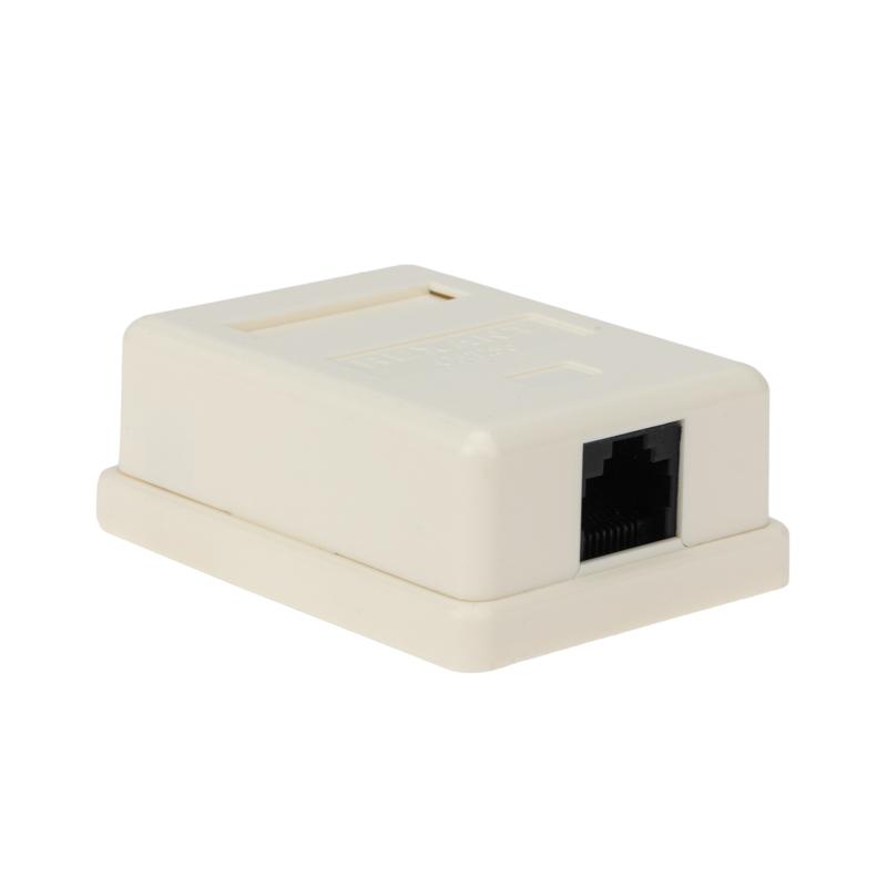 Розетка компьютерная 1-порт RJ-45(8P8C) категория 5e, внешняя