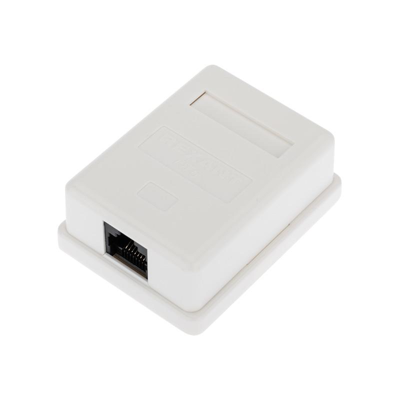 Рoзетка компьютерная внешняя, 1-порт RJ-45 (8P8C), UTP неэкранированная, категория 6,