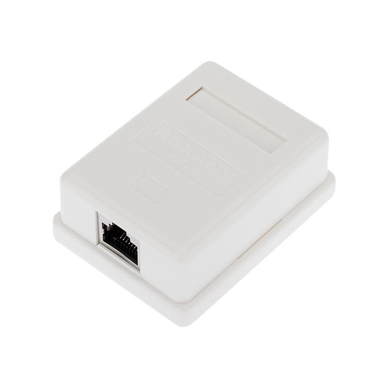 Рoзетка компьютерная внешняя, 1-порт RJ-45 (8P8C), FTP экранированная, категория 6,