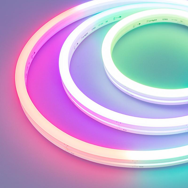 Лента светодиодная герметичная DMX MOONLIGHT-5000S-SIDE-5060-84-24V RGB (12х17mm, 18W, IP67) (arlight, 18 Вт/м, IP67)