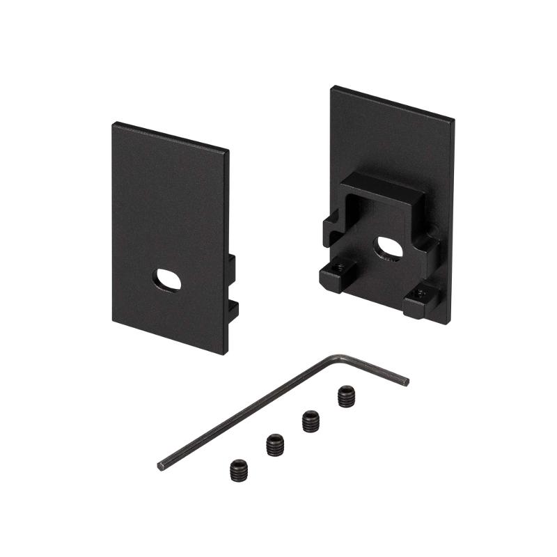 Заглушка SL-COMFORT-2542 BLACK c отверстием (arlight, Металл)