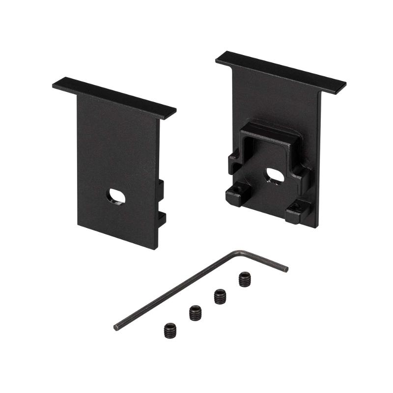 Заглушка SL-COMFORT-2542-F BLACK c отверстием (arlight, Металл)