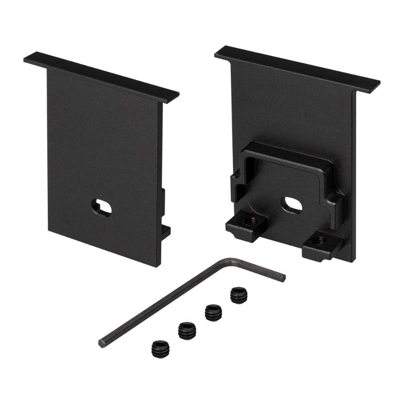 Заглушка SL-COMFORT-3551-F BLACK c отверстием (arlight, Металл)