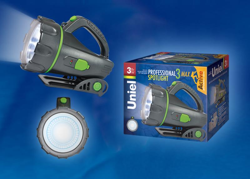 Фонарь прожекторный S-SL011-BA Black  «Professional spotlight3 max », пласт, 3 Watt LED, короб, 3.6V 1200mA Ni-MH battery в/к, черн