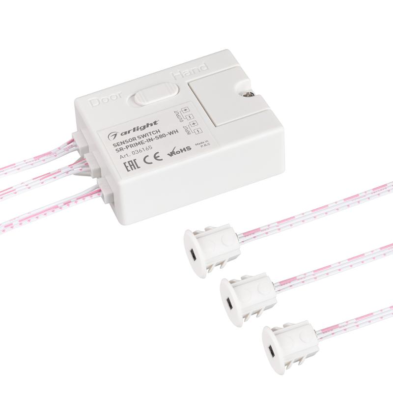 ИК-датчик SR-PRIME-IN-S80-WH (12-24V, 96-192W, DOOR/HAND)