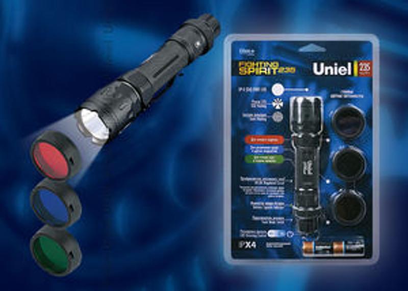 Фонарь-offroad Premium «fighting spirit 235» P-ML075-PB Black  алюм. , XR-E {Q4} CREE LED, блистер, 2 х CR123A в/к, черн
