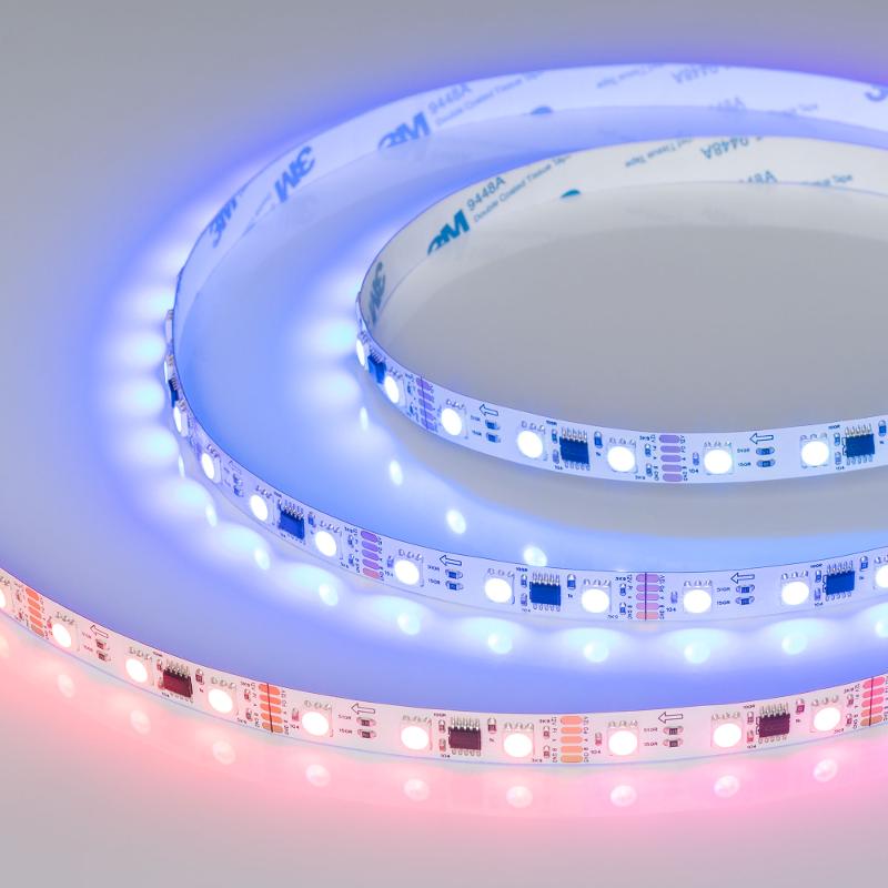Светодиодная лента DMX-B60-10mm 12V RGB-PX3 (14 W/m, IP20, 5060, 5m) (Arlight, бегущий огонь)