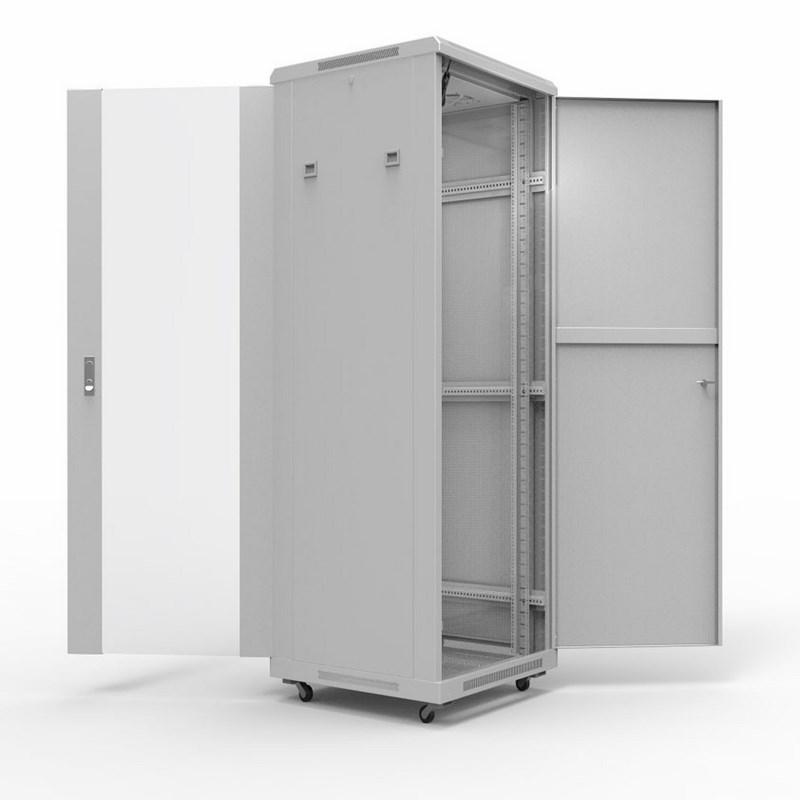 19" Напольный шкаф серии Standart 42U 800х1000 мм, передняя дверь стекло, задняя дверь металл, RAL 7035 (состоит из 2 частей)