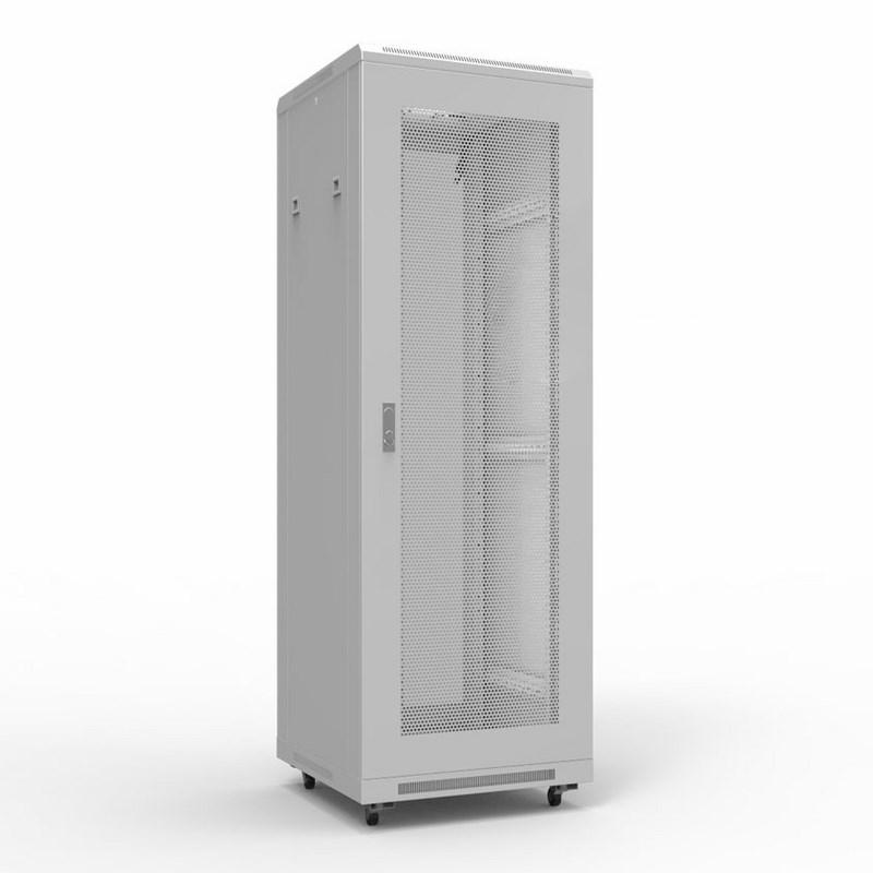 19" Напольный шкаф серии Standart 42U 600х600 мм, передняя и задняя дверь перфорация, RAL 7035 (состоит из 2 частей)