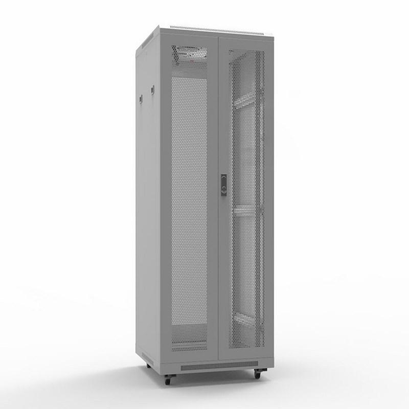 19" Напольный шкаф серии Standart 42U 800х800 мм, передняя и задняя распашные перфорированные двери, RAL7035 (состоит из 2 частей)