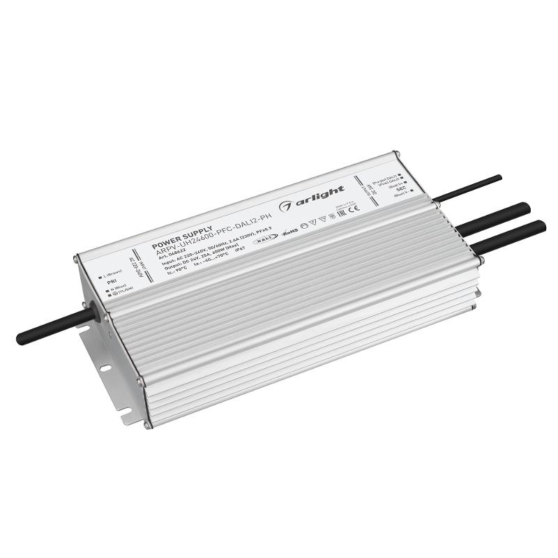 Блок питания ARPV-UH24600-PFC-DALI2-PH (24V, 25A, 600W) (ARL, IP67 Металл, 7 лет)