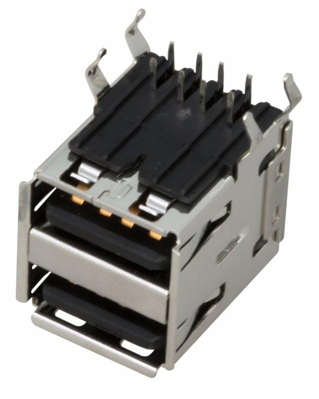 Разъем гнездо на плату 2хUSB-A (металл)