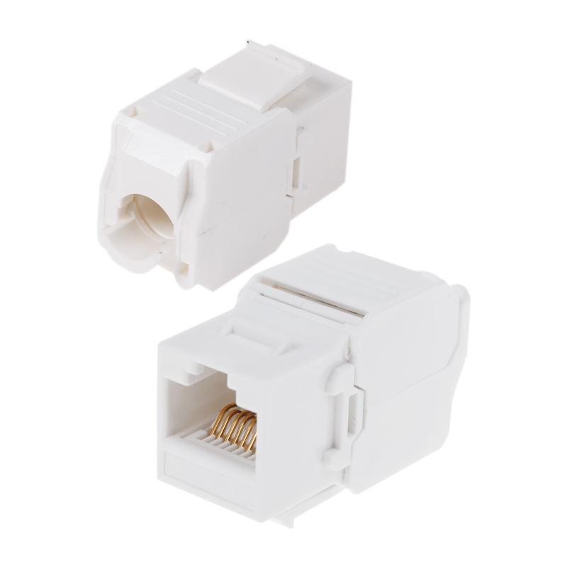 Модуль Keystone Jack RJ-45(8P8C), UTP неэкранированный, категория 6, тип 180 градусов, самозажимной, белый