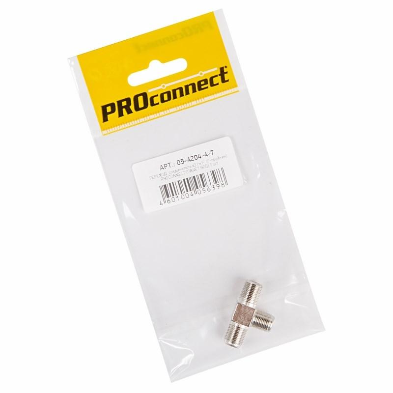 Переходник антенный, (3-гнезда F), тройник, (1шт.) (пакет) PROconnect