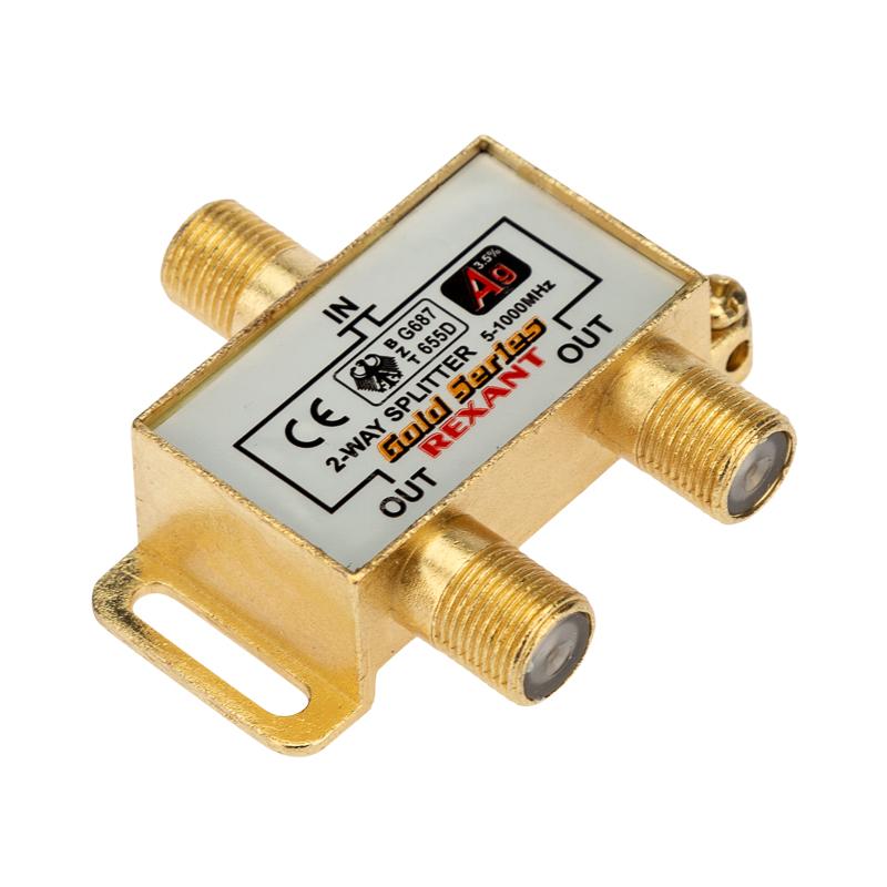 ДЕЛИТЕЛЬ  ТВ "краб" x 2 + 3шт. F   "BOX"  5-1000 МГц  "GOLD"