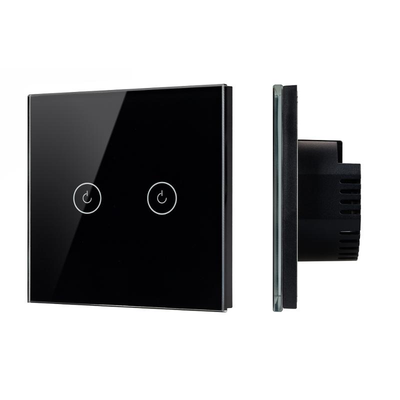 Выключатель сенсорный SWT-OMALI-S02-ZB-BK (250V, 10A, Zigbee) (Arlight, Стекло)