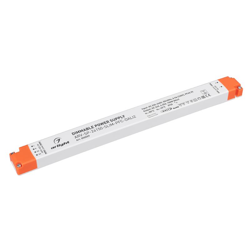 Блок питания ARV-SP-24150-SLIM-PFC-DALI2 (24V, 6.25A, 150W) (ARL, IP20 Пластик, 5 лет)