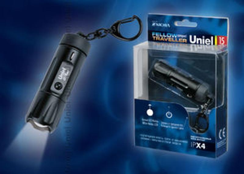 Фонарь-брелок offroad Premium «Compact fellow traveller»  P-KL025-B Black  алюм, 1 Nichia 0,5mm LED, 3.6V 70mAh Ni-MH в/к, черн