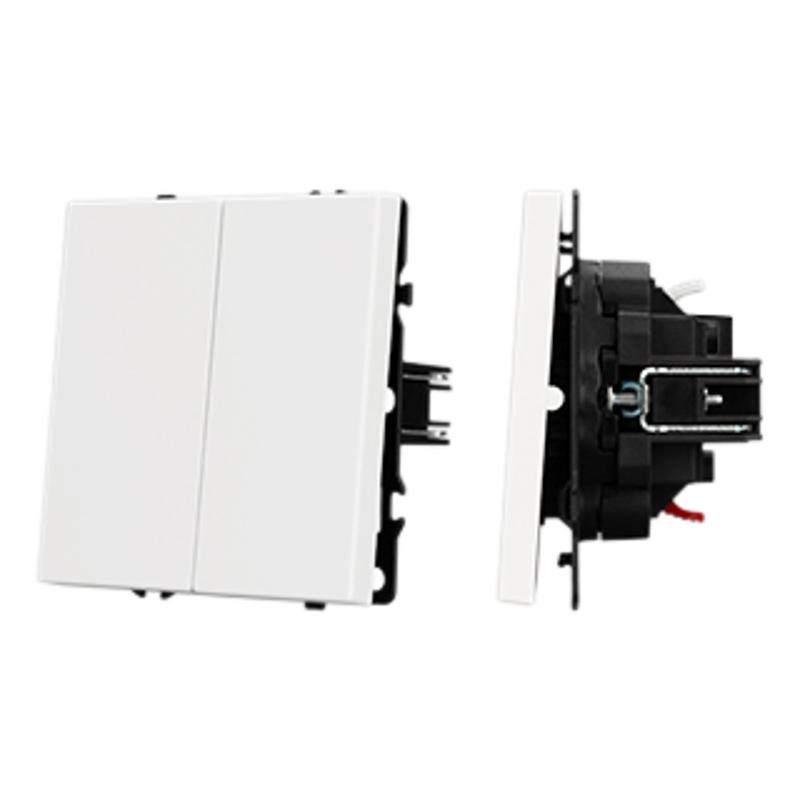 Механизм выключателя двухклавишный непроходной SWT-NOBE-MK02-SFPL-WH (230V, 10A) (Arlight, Белый кварц)