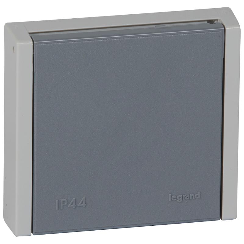 Plexo Серый Розетка с/з с крышкой 3К+N+З 20А 400В винт. зажим IP44