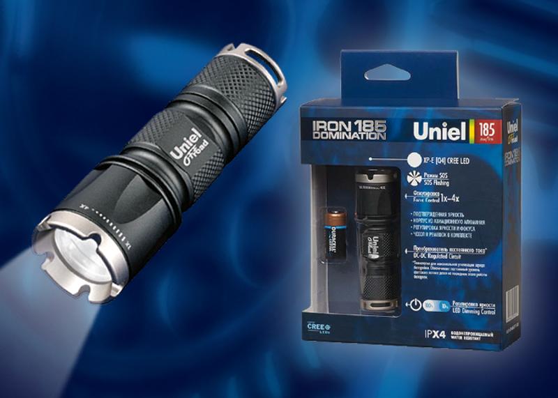Фонарь рабочий Premium «Iron domination 185» P-ML071-BB Black  алюм. , XP-E {Q4} CREE LED, ной короб, 1 х CR123A в/к, черн