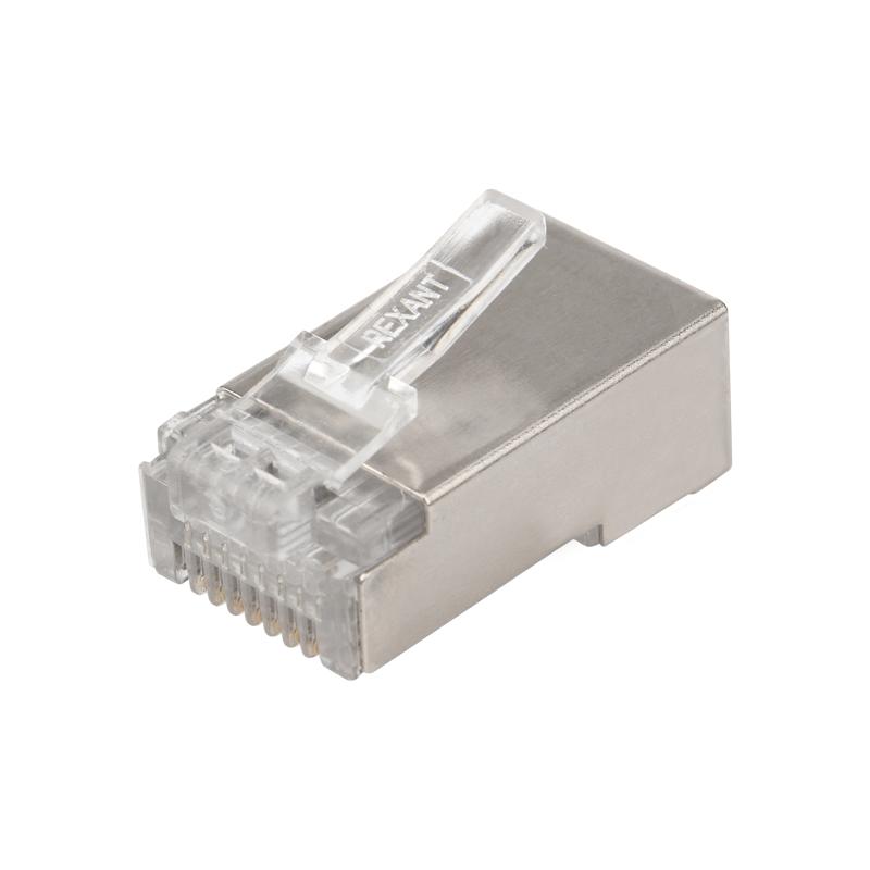 Разъем сетевой LAN на кабель, штекер 8Р8С (Rj-45), под обжим, в экране, (10шт.)