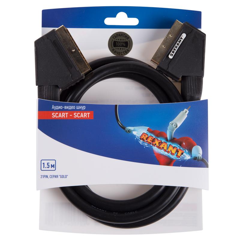 Шнур SCART - SCART (21pin) 1.5М (GOLD)