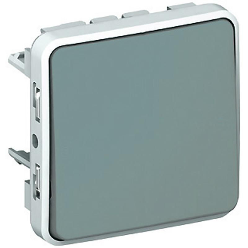 Plexo Серый Переключатель 1-клавишный перекрестный IP55