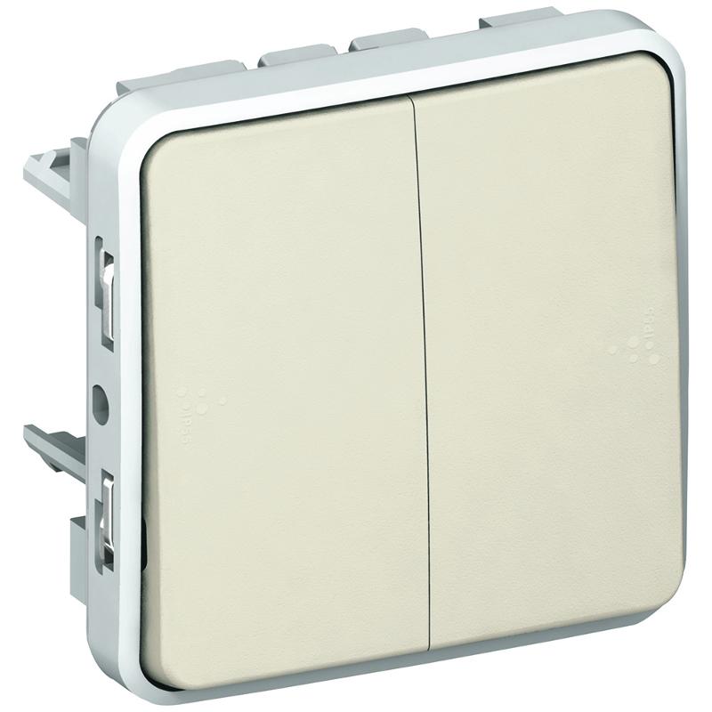 Plexo Белый Переключатель 2-клавишный IP55